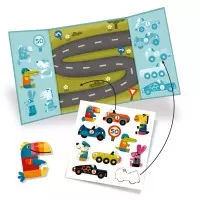 Planse cu abtibilduri repozitionabile Djeco Vehicule