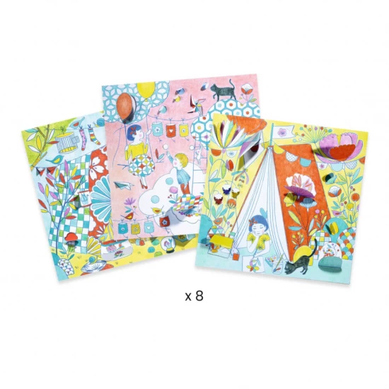 Planse de colorat cu surprize Jocurile Ninei Djeco Planse de colorat cu surprize Jocurile Ninei Djeco