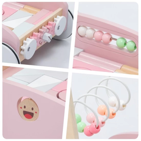 Premergator roz 5 in 1 din lemn UMU Toys Premergator roz 5 in 1 din lemn UMU Toys