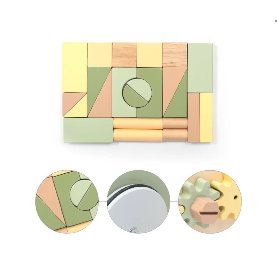 Premergator verde din lemn cu cuburi 5 in 1 UMU Toys