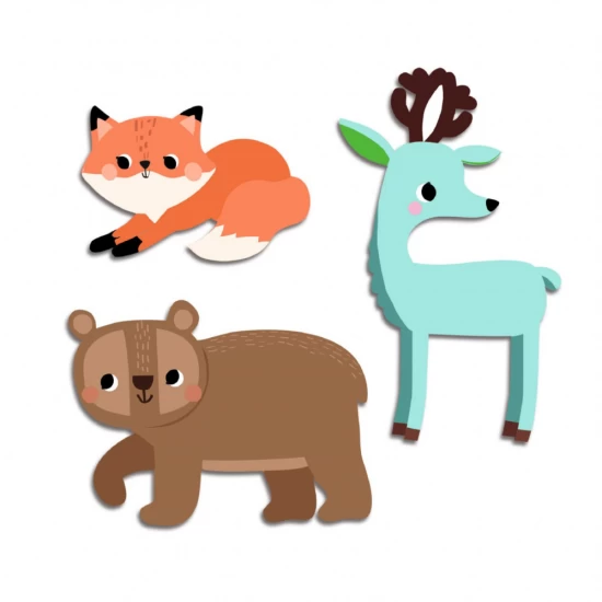 Primele abtibilduri Animale din padure Djeco Primele abtibilduri Animale din padure Djeco