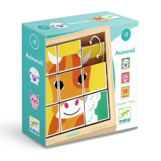 Puzzle Animoroll Djeco 9 piese Puzzle Animoroll Djeco 9 piese