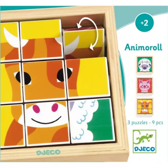 Puzzle Animoroll Djeco 9 piese Puzzle Animoroll Djeco 9 piese