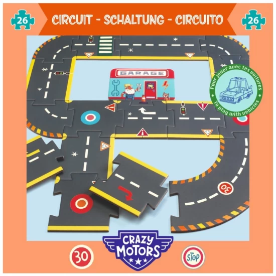 Puzzle Circuit gigant de curse Djeco 26 piese