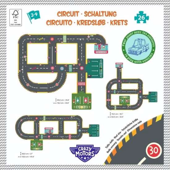 Puzzle Circuit gigant de curse Djeco 26 piese