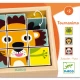 Puzzle din cuburi lemn Tournanimo 9 piese Djeco Puzzle din cuburi lemn Tournanimo 9 piese Djeco