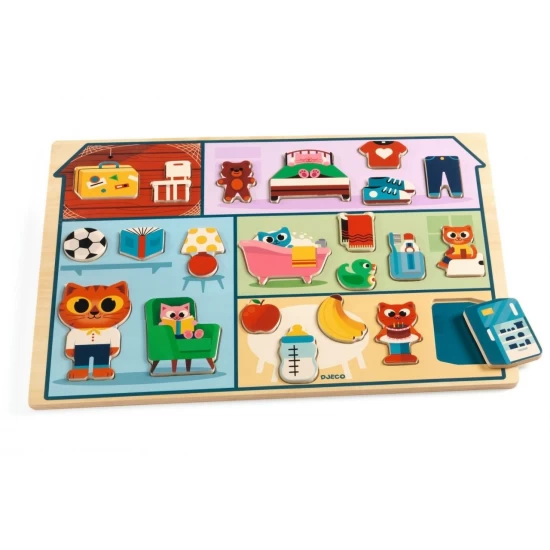 Puzzle din lemn Acasa Djeco 22 piese