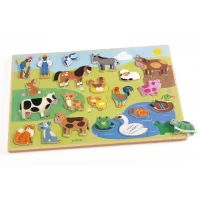Puzzle din lemn Ferma Djeco 22 piese
