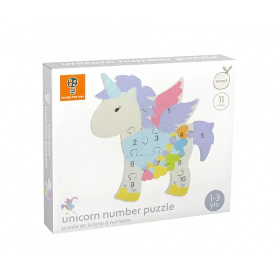 Puzzle din lemn unicorn Orange Tree Toys 11 piese
