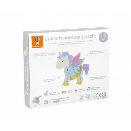 Puzzle din lemn unicorn Orange Tree Toys 11 piese