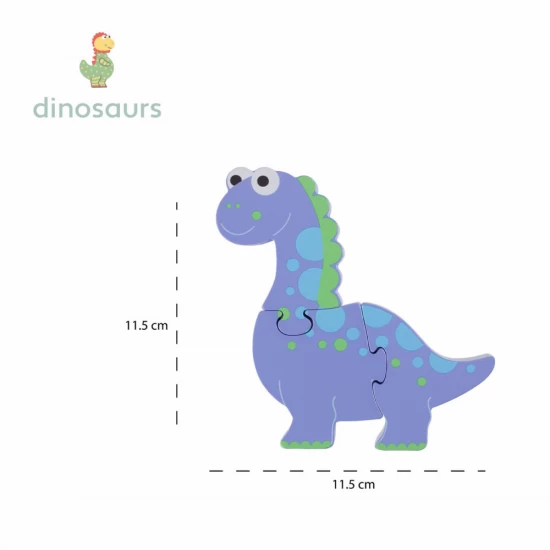 Puzzle dinozaur din lemn Diplodocus Orange Tree Toys 4 piese Puzzle dinozaur din lemn Diplodocus Orange Tree Toys 4 piese