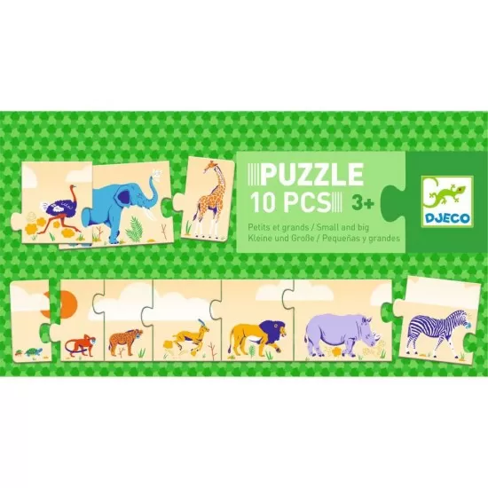 Puzzle Djeco 10 piese - De la mic la mare Puzzle Djeco 10 piese - De la mic la mare