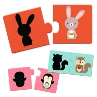 Set 12 puzzle duo Siluete Djeco