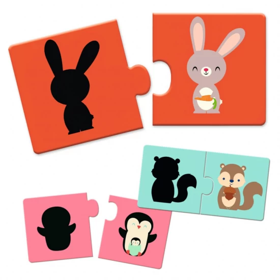 Set 12 puzzle duo Siluete Djeco