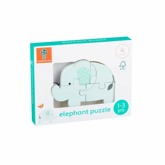 Puzzle elefant din lemn Orange Tree Toys 4 piese Puzzle elefant din lemn Orange Tree Toys 4 piese
