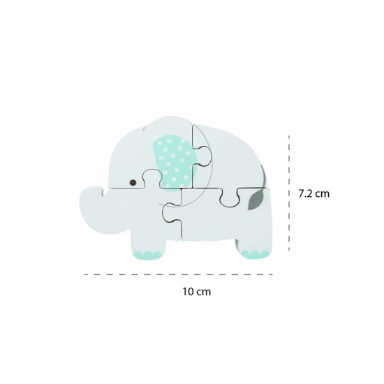Puzzle elefant din lemn Orange Tree Toys 4 piese Puzzle elefant din lemn Orange Tree Toys 4 piese