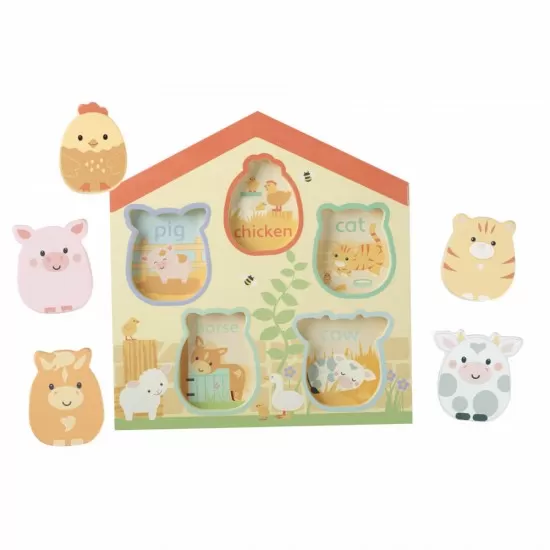 Puzzle lemn animale de ferma Orange Tree Toys 5 piese Puzzle lemn animale de ferma Orange Tree Toys 5 piese