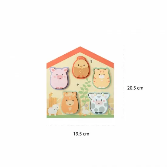 Puzzle lemn animale de ferma Orange Tree Toys 5 piese Puzzle lemn animale de ferma Orange Tree Toys 5 piese