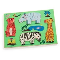 Puzzle lemn Coucou Tigre Djeco 12 piese