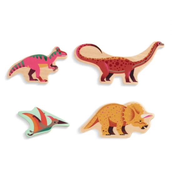Puzzle lemn Dinozauri Djeco 22 piese Puzzle lemn Dinozauri Djeco 22 piese