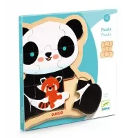 Puzzle lemn Ursuletul Panda Djeco 9 piese