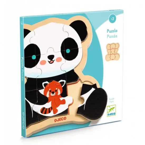 Puzzle lemn Ursuletul Panda Djeco 9 piese