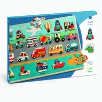 Puzzle lemn Vroom-Vroom Djeco 22 piese
