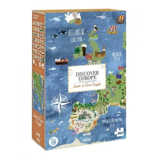 Puzzle Londji 200 piese - Descopera Europa Puzzle Londji 200 piese - Descopera Europa