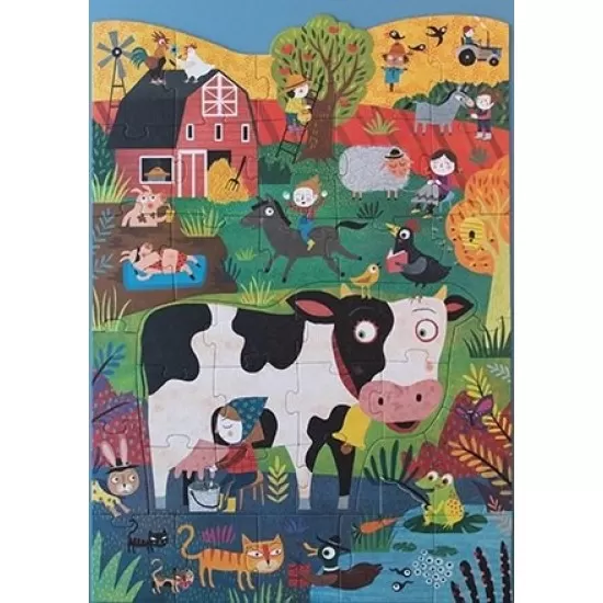 Puzzle gigant Londji 36 piese - Vacuta Moo la ferma Puzzle gigant Londji 36 piese - Vacuta Moo la ferma