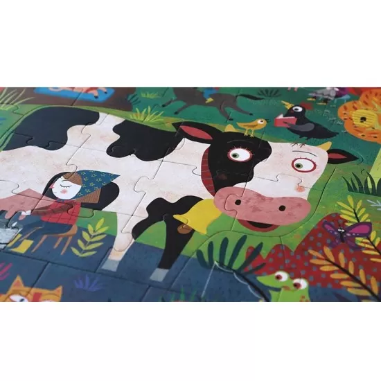 Puzzle gigant Londji 36 piese - Vacuta Moo la ferma Puzzle gigant Londji 36 piese - Vacuta Moo la ferma