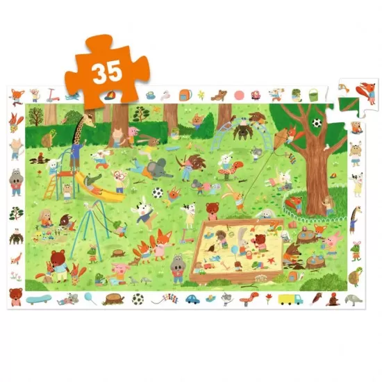 Puzzle observatie Gradina micilor prieteni Djeco 35 piese