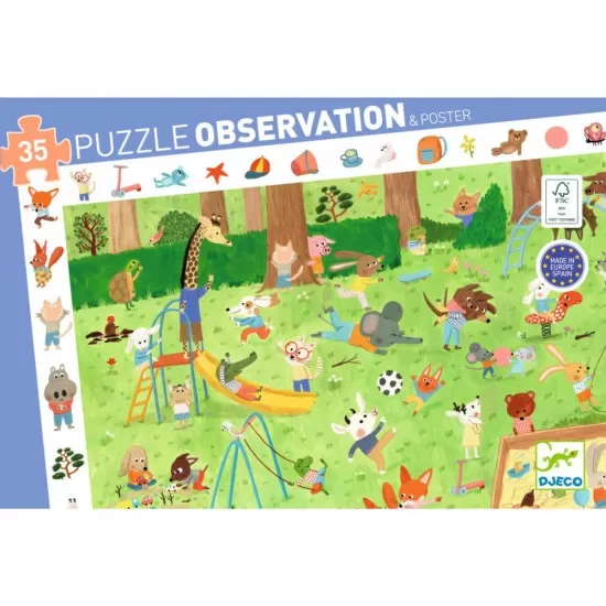 Puzzle observatie Gradina micilor prieteni Djeco 35 piese