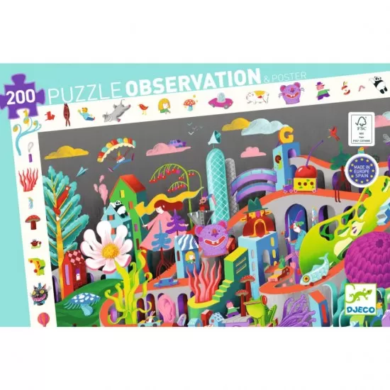 Puzzle observatie Nebunia din oras Djeco 200 piese