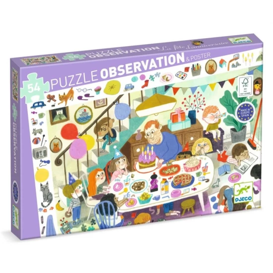 Puzzle Observatie Petrecerea Djeco 54 piese