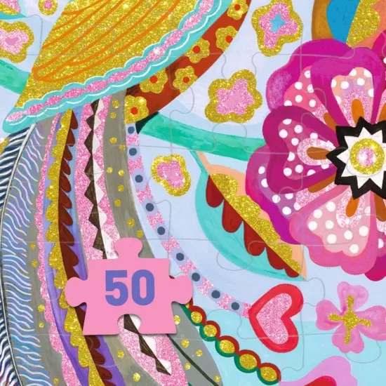 Puzzle Pasarea stralucitoare Djeco 50 piese Puzzle Pasarea stralucitoare Djeco 50 piese