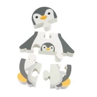 Puzzle Pinguin din lemn cu saculet depozitare Orange Tree Toys 4 piese