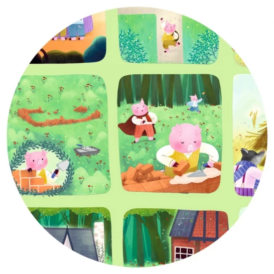 Puzzle poveste Cei trei purcelusi Djeco 35 piese Puzzle poveste Cei trei purcelusi Djeco 35 piese