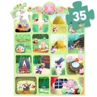Puzzle poveste Cei trei purcelusi Djeco 35 piese