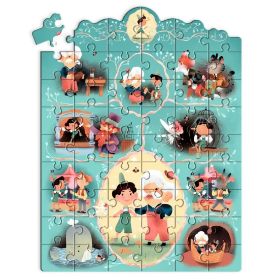 Puzzle poveste Pinocchio Djeco 54 piese
