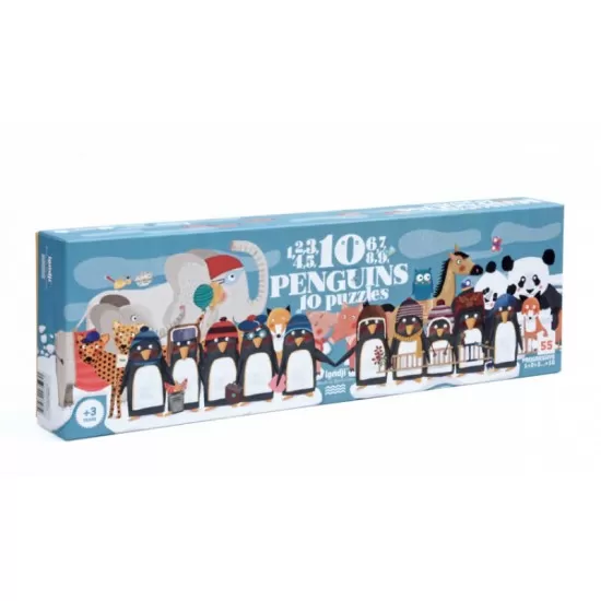 Puzzle progresiv 1,2,3..10 pinguini Londji Puzzle progresiv 1,2,3..10 pinguini Londji