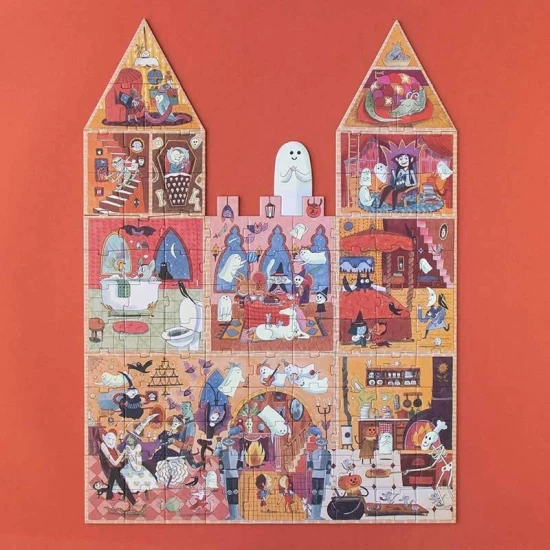 Puzzle reversibil Castelul bantuit Londji 100 piese Puzzle reversibil Castelul bantuit Londji 100 piese