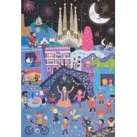 Puzzle reversibil Londji 36 piese - Zi si noapte in Barcelona