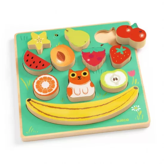 Puzzle si joc de echilibru fructe Djeco