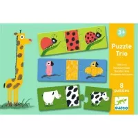 Set 8 puzzle trio Djeco Animale Dezbracate