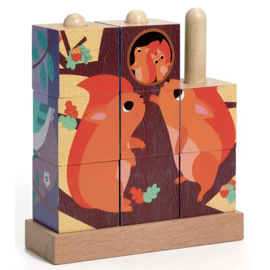 Puzzle vertical cu cuburi Djeco - Puzz-Up Forest Puzzle vertical cu cuburi Djeco - Puzz-Up Forest