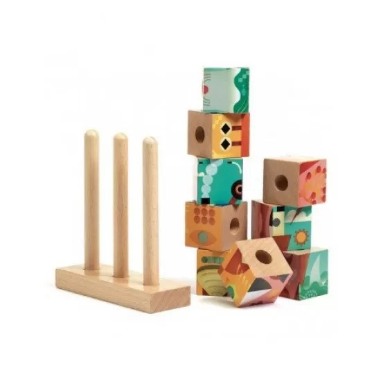 Puzzle vertical cu cuburi Djeco - Puzz-Up Forest Puzzle vertical cu cuburi Djeco - Puzz-Up Forest