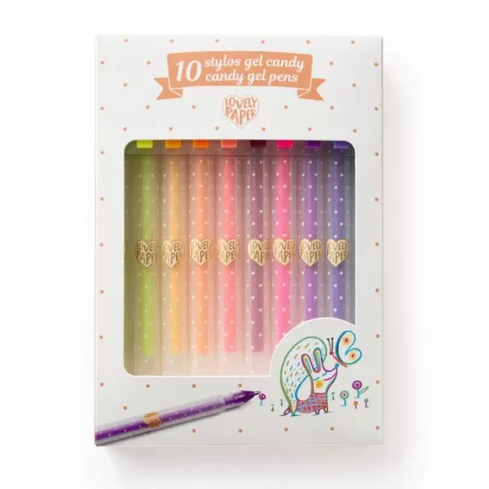 Set 10 pixuri cu gel culori pastelate Djeco Set 10 pixuri cu gel culori pastelate Djeco