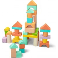 Set 100 cuburi din lemn UMU Toys
