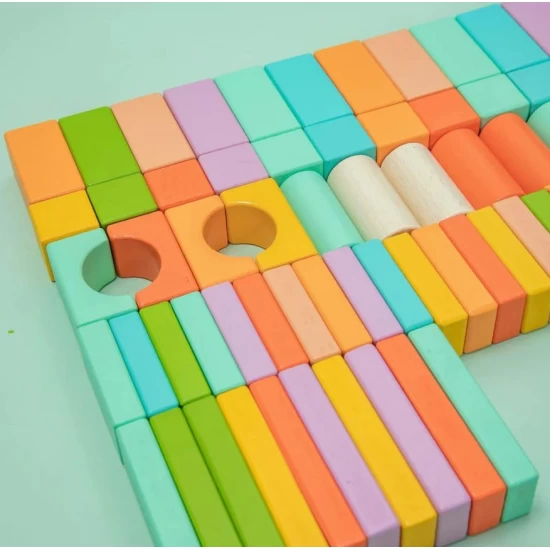 Set 100 cuburi din lemn UMU Toys Set 100 cuburi din lemn UMU Toys