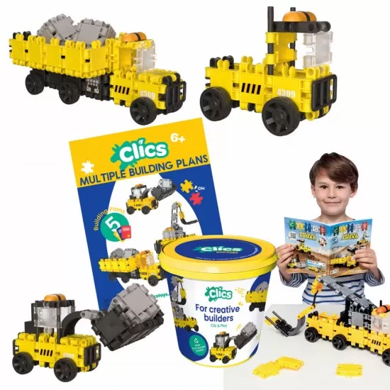 Set Clics de construit vehicule de constructie 5 in 1 Set Clics de construit vehicule de constructie 5 in 1